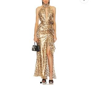 NWT- Leopard Print Maxi Dress - x Bridget Viviana Gown in Lexy Leopard